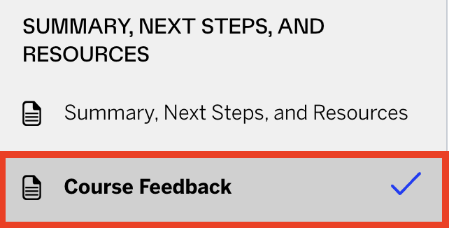 Course Feedback option