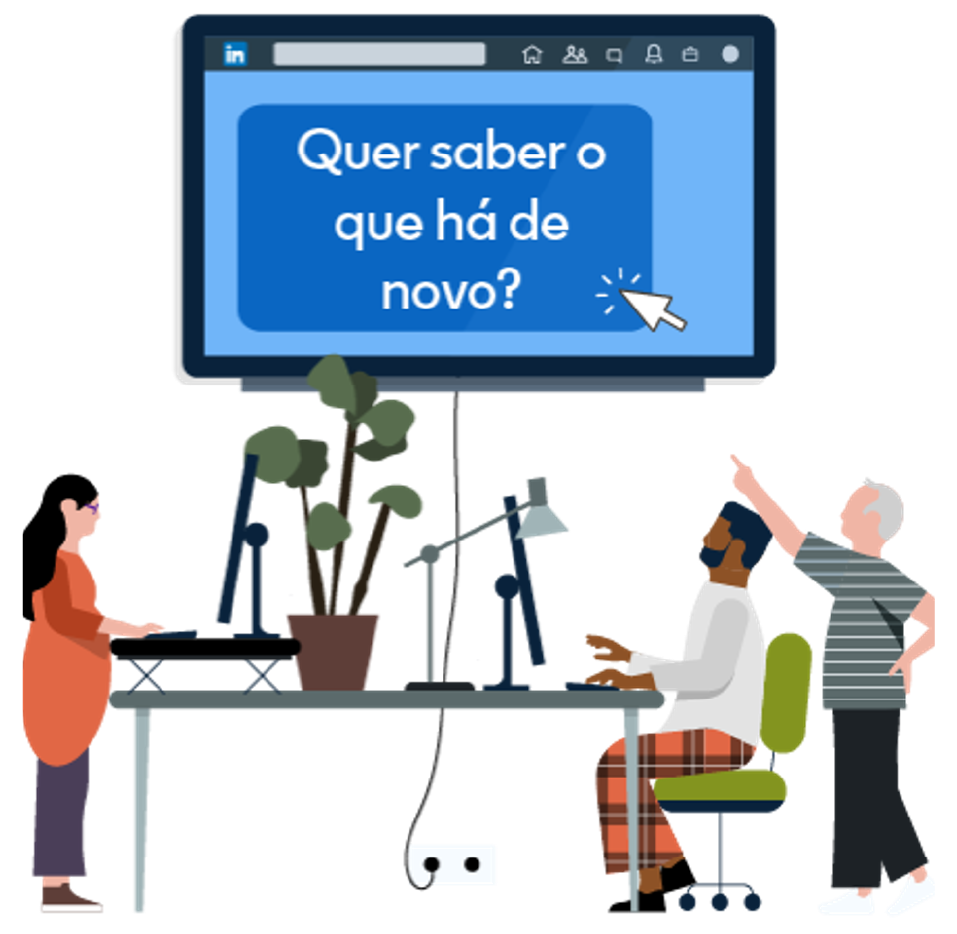 Especialista de produto apresentando novidades sobre solu&ccedil;&otilde;es de recrutamento.