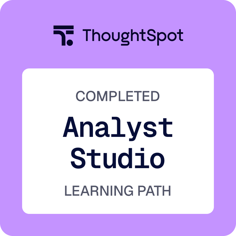 Analyst Studio Learning Path Badge