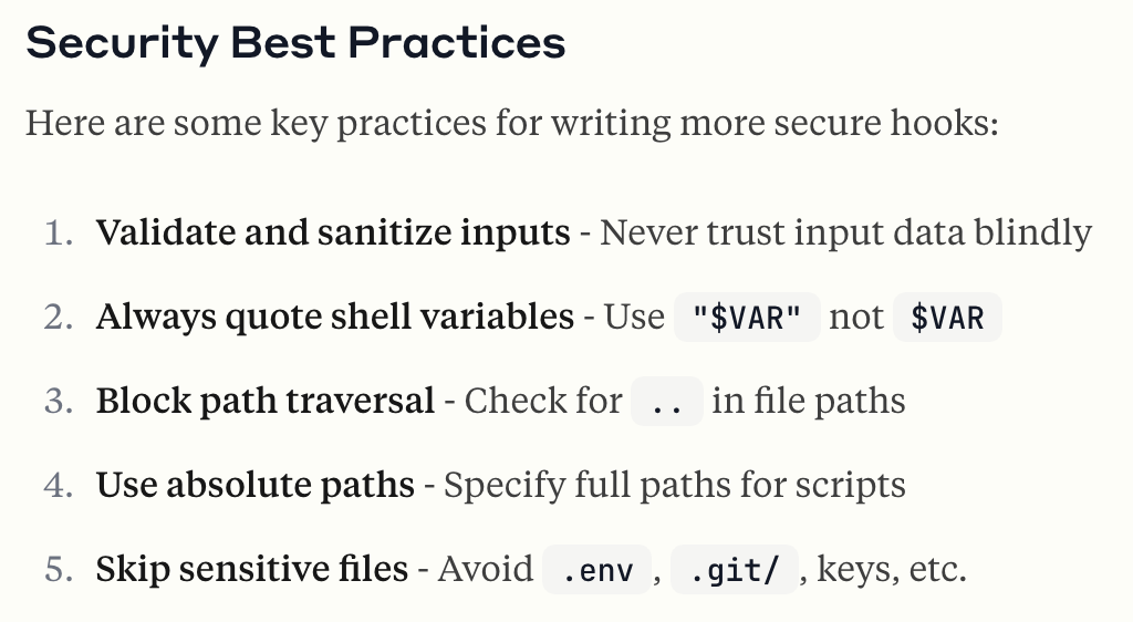 Hooks 安全建议