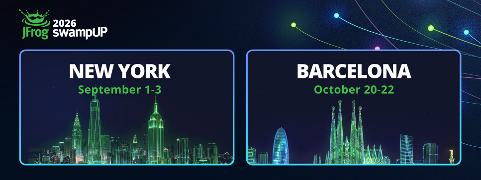 JFrog swampUP 2026 &ndash; New York September 1&ndash;3 &middot; Barcelona October 20&ndash;22