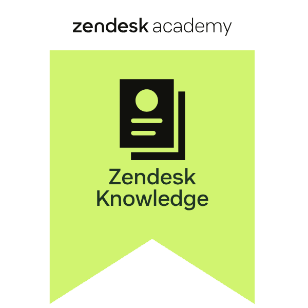 Preview of the Zendesk Knowledge badge