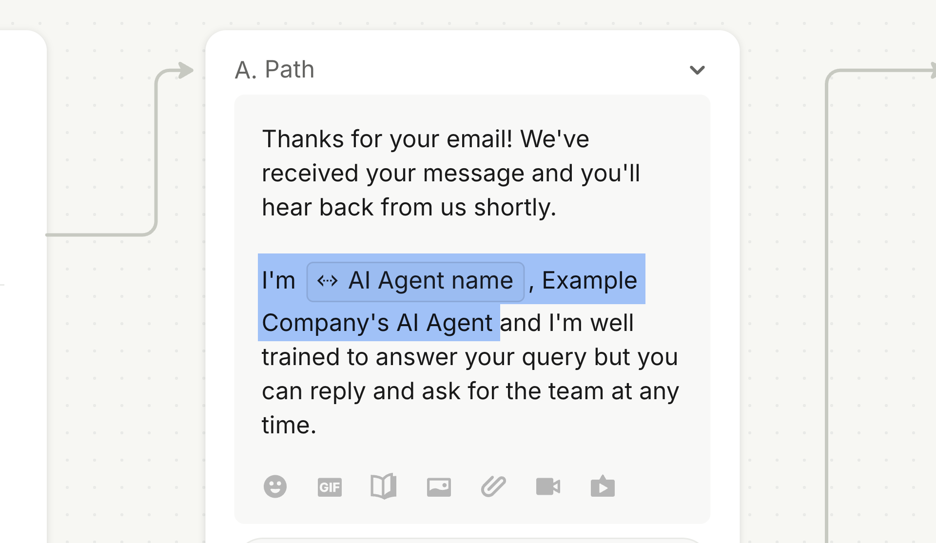 AI Agent disclosure in Fin's introductory email message