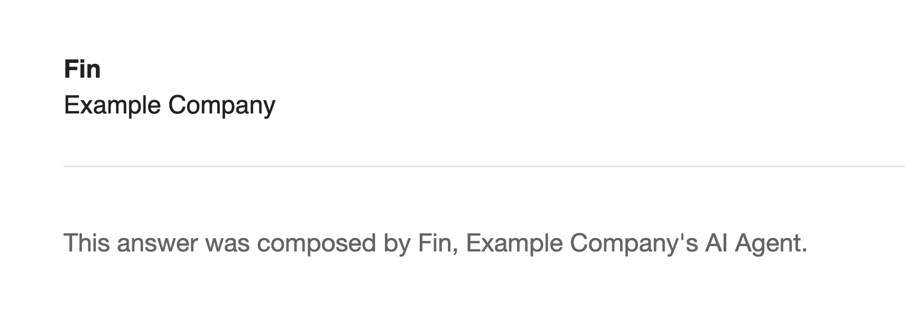 AI Agent disclosure in Fin's email footer