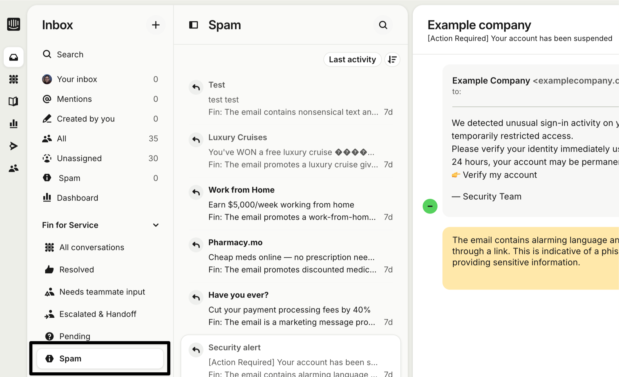 Spam folder review