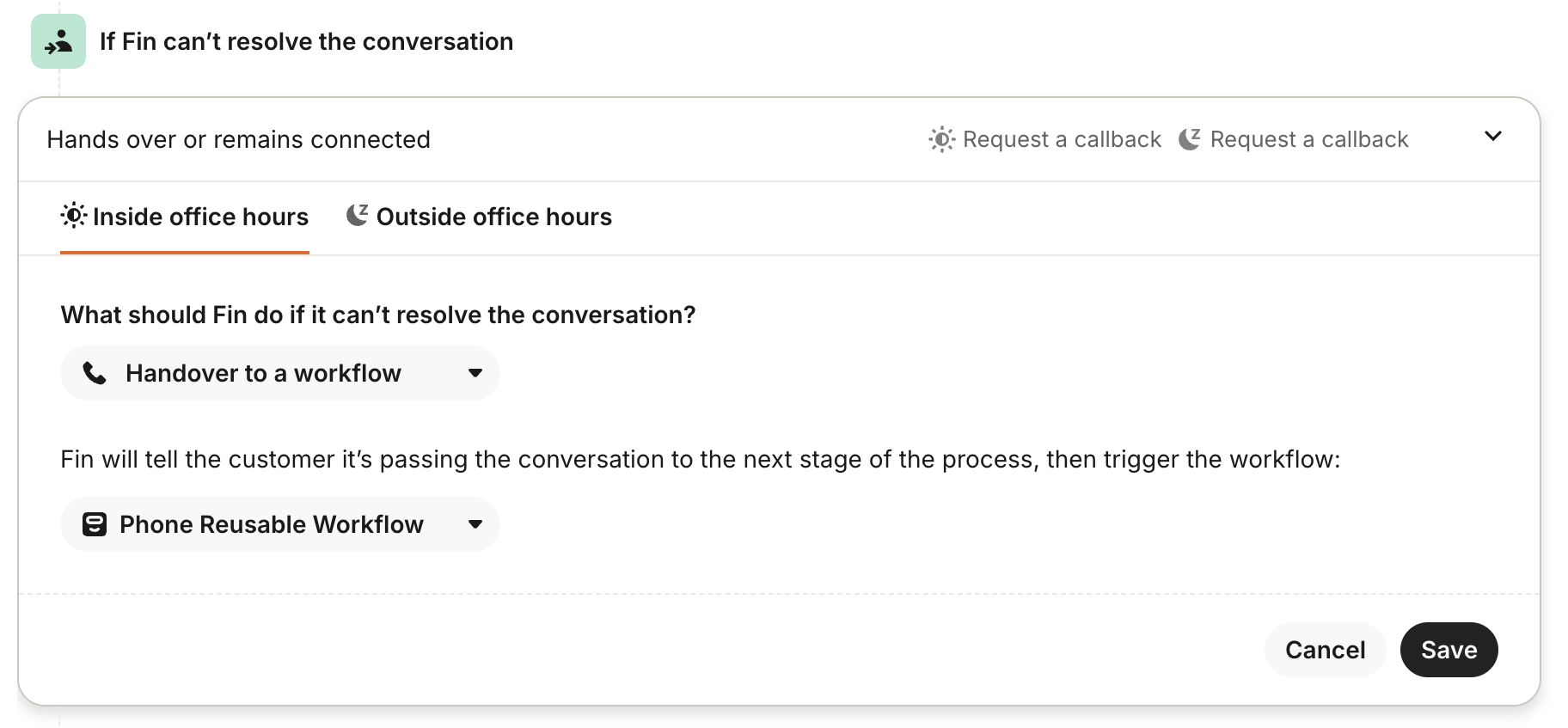 In-hours and out-of-hours call settings