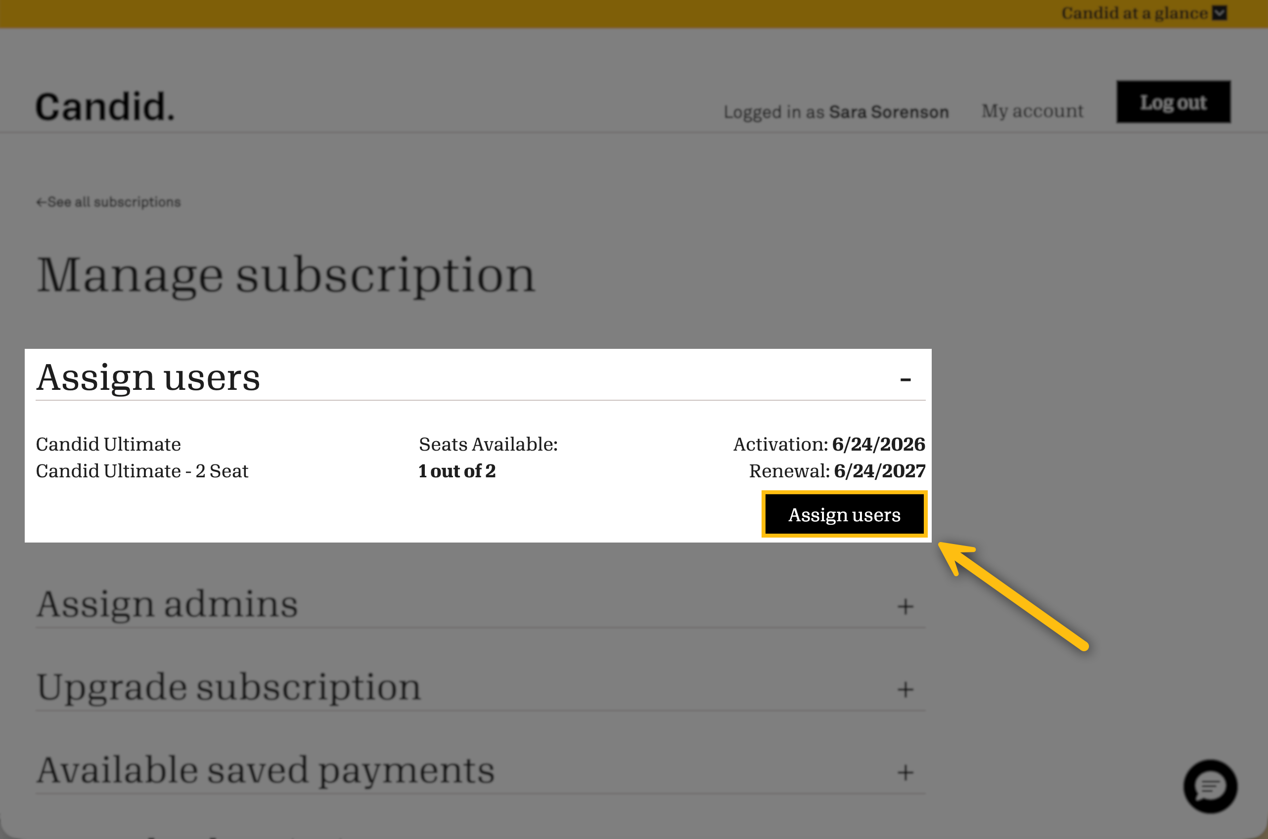 Manage your Candid subscription