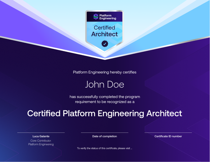 Platform Engineering Certified Architect (April)